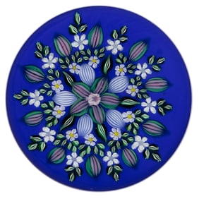 DREW EBELHARE (AMERICAN, B. 1950) AND SUE FOX (AMERICAN, XX-2020) CLEMATIS LAMPWORK AND MILLEFIORI