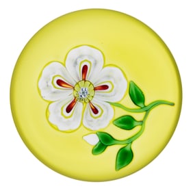 VINTAGE SAINT-LOUIS FLORAL LAMPWORK ART GLASS PAPERWEIGHT