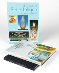 FRENCH ART GLASS / PERFUME BOTTLE REFERENCE VOLUMES, LOT OF THREE