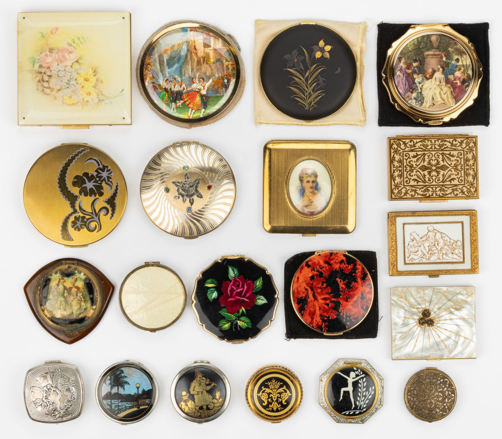 VINTAGE STRATTON AND OTHER LADY'S COMPACTS, LOT OF 20 (1 of 2)