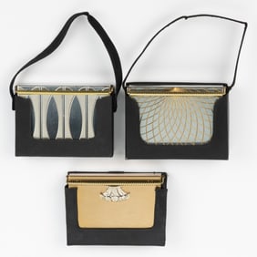 VOLUPTE "SWINGLOK" CARRYALL PURSES, LOT OF THREE