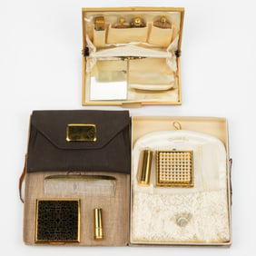 VINTAGE ELIZABETH ARDEN AND OTHER VANITY BAGS / CLUTCH PURSES, LOT OF THREE