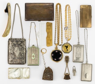 ANTIQUE / VINTAGE CIGARETTE CASES, MINAUDIERES, AND OTHER ARTICLES, LOT OF 14