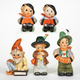 ASSORTED GERMAN W. GOEBEL CERAMIC FIGURAL HUMMEL-TYPE AND OTHER CHARACTERS PERFUME / PORTABLE