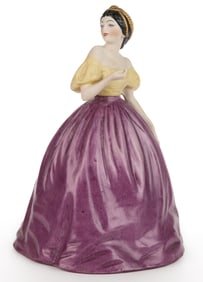 AMERICAN FULPER POTTERY ART DECO PORCELAIN "CYTHEREA DOLL" TWO-PART BOUDOIR / PERFUME LAMP