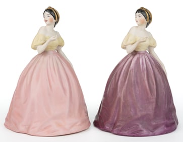 AMERICAN FULPER POTTERY ART DECO PORCELAIN "CYTHEREA DOLL" BOUDOIR / PERFUME LAMP AND SHADE, LOT OF