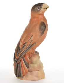 AMERICAN FULPER POTTERY ART DECO PORCELAIN PARAQUETTE TWO-PART BOUDOIR / PERFUME LAMP