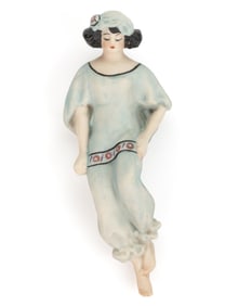 AMERICAN FULPER POTTERY ART DECO PORCELAIN "KIKI" FIGURAL DOOR KNOCKER
