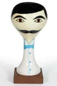 AMERICAN STANGL POTTERY FIGURAL CERAMIC HAT / WIG STAND