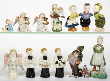 AMERICAN GORT BONE CHINA HAND-PAINTED FIGURES, LOT OF 14