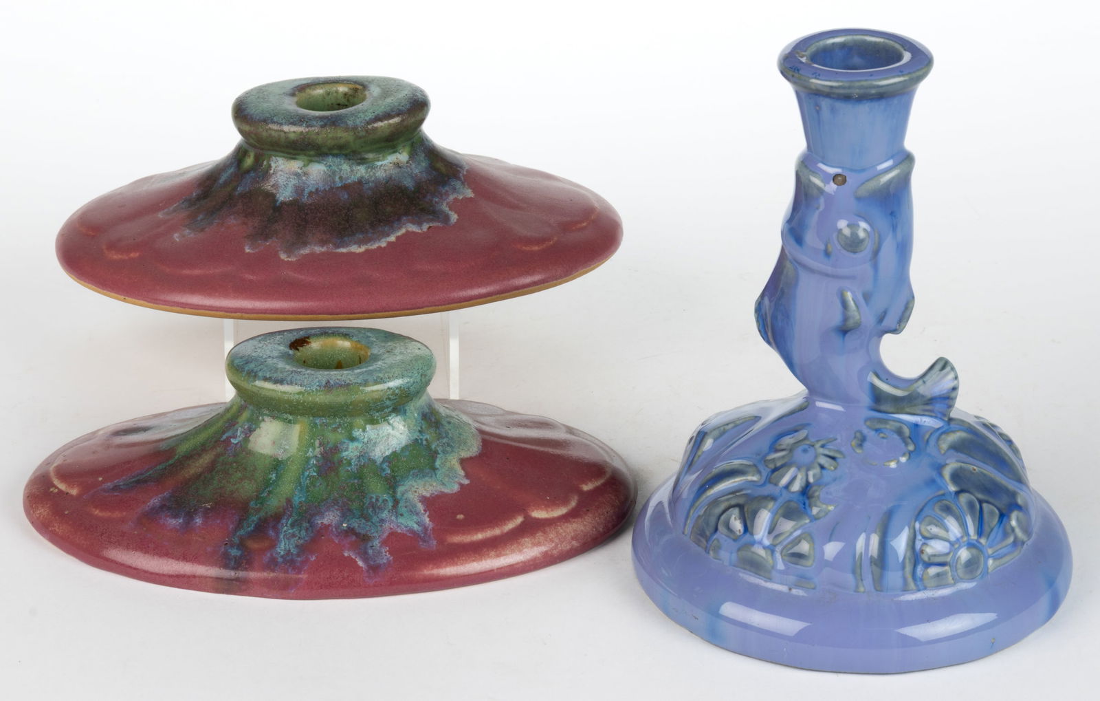 AMERICAN FULPER POTTERY CANDLESTICKS, LOT OF THREE (1 of 3)