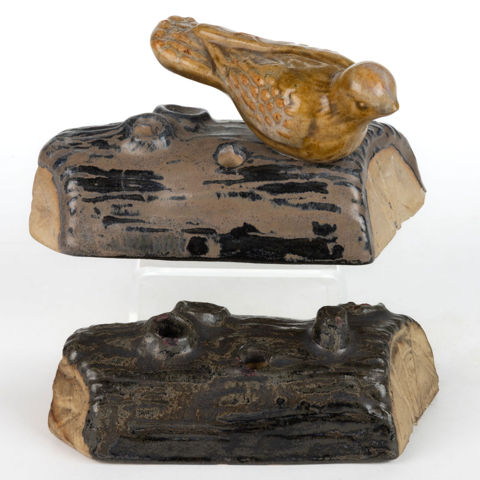 AMERICAN FULPER POTTERY FIGURAL FLOWER FROGS, LOT OF TWO (1 of 3)