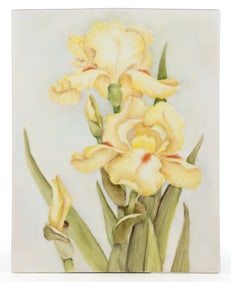 AMERICAN FULPER POTTERY FLORAL PLAQUE / TILE