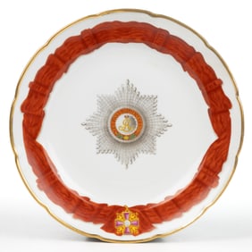 RUSSIAN GARDNER PORCELAIN IMPERIAL ORDER OF ST. ALEXANDER NEVSKY PLATE