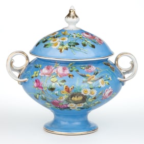 GERMAN KPM PORCELAIN HAND-PAINTED SOUP TUREEN