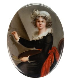 CONTINENTAL PORCELAIN FRAMED PORTRAIT PLAQUE