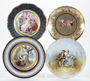 CONTINENTAL PORCELAIN PLAQUES, LOT OF FOUR