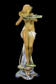 AUSTRIAN ERNST WAHLISS (1837-1900) PORCELAIN ART NOUVEAU WOMAN FIGURE