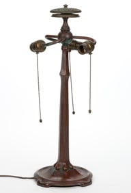 TIFFANY-STYLE BRONZE TABLE / LIBRARY LAMP BASE