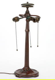 TIFFANY-STYLE BRONZE TABLE / LIBRARY LAMP BASE (1 of 4)