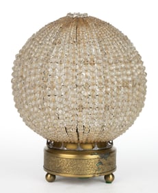ART DECO, LIKELY CZECHOSLOVAKIAN, CUT-GLASS BEADED ACCENT LAMP