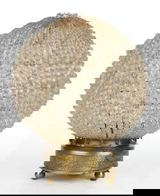 ART DECO, LIKELY CZECHOSLOVAKIAN, CUT-GLASS BEADED ACCENT LAMP (1 of 2)