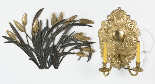 CONTINENTAL-STYLE BRASS WALL SCONCE