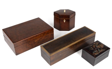 ENGLISH GEORGIAN-STYLE BOXES, LOT OF THREE