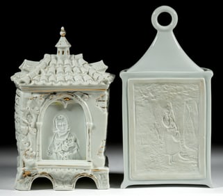 ASSORTED PORCELAIN LITHOPHANE NURSERY / FAIRY LAMPS, LOT OF TWO