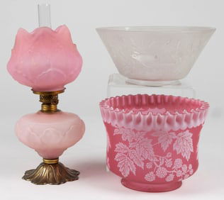 ASSORTED LAMP AND LIGHTING ARTICLES, LOT OF THREE