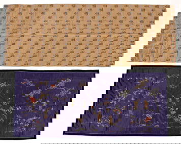 CHINESE EMBROIDERED AND WOVEN SILK PANELS, LOT OF TWO (1 of 5)