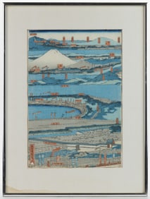 UTAGAWA SADAHIDE (JAPANESE, 1807-1878) "TOKAIDO MEISHO ICHIRAN NO ZU" WOODBLOCK PRINT