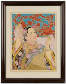 PAUL JACOULET (FRENCH, 1896-1960) "LES PERLES" JAPANESE WOODBLOCK PRINT