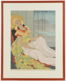 PAUL JACOULET (FRENCH, 1896-1960) "APRES LA DANSE 'CELEBES'" JAPANESE WOODBLOCK PRINT