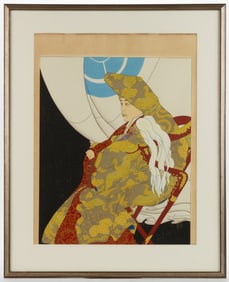 PAUL JACOULET (FRENCH, 1896-1960) "LE DIEU VIVANT" JAPANESE WOODBLOCK PRINT