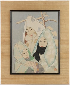 PAUL JACOULET (FRENCH, 1896-1960) "FLOCONS DE NEIGE / PENGYONG, COREE" JAPANESE WOODBLOCK PRINT