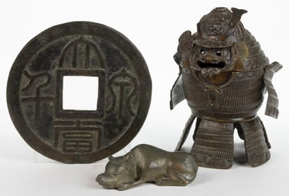 ASSORTED ASIAN BRONZE FIGURES, LOT OF THREE