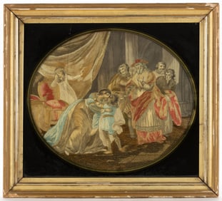 AMERICAN / ENGLISH SILK-EMBROIDERED NEEDLEWORK PICTURE