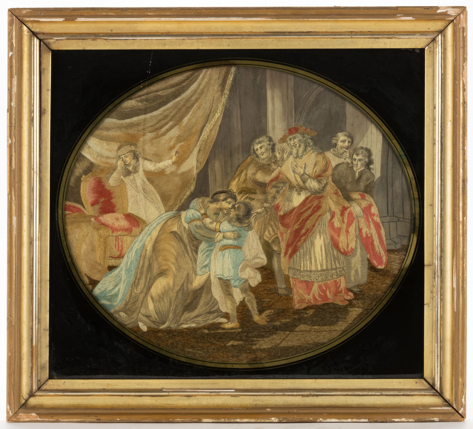 AMERICAN / ENGLISH SILK-EMBROIDERED NEEDLEWORK PICTURE (1 of 4)