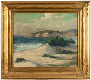 LEE HAYES (AMERICAN, 1854-1946) CALIFORNIA COASTAL LANDSCAPE PAINTING