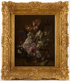 CONTINENTAL SCHOOL (19TH CENTURY) DUTCH-STYLE FLORAL STILL-LIFE PAINTING