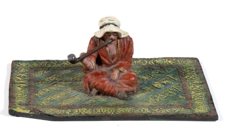 FRANZ OR FRITZ BERMANN ORIENTALIST VIENNA BRONZE COLD-PAINTED FIGURE