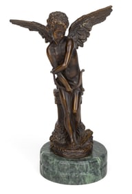 AFTER HIPPOLYTE MOREAU (FRENCH, 1832-1926) STATUE OF A CHERUB