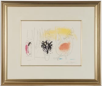 MARC CHAGALL (RUSSIAN / FRENCH, 1887-1985) "LE COQ ROUGE" / "THE RED ROOSTER" LITHOGRAPH