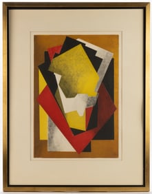 JACQUES VILLON (FRENCH, 1875-1963) "COMPOSITION" CUBIST PRINT