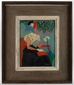 GLADYS LEE (AMERICAN, ACTIVE 20TH CENTURY) POST-IMPRESSIONIST STYLE PORTRAIT OF A LADY