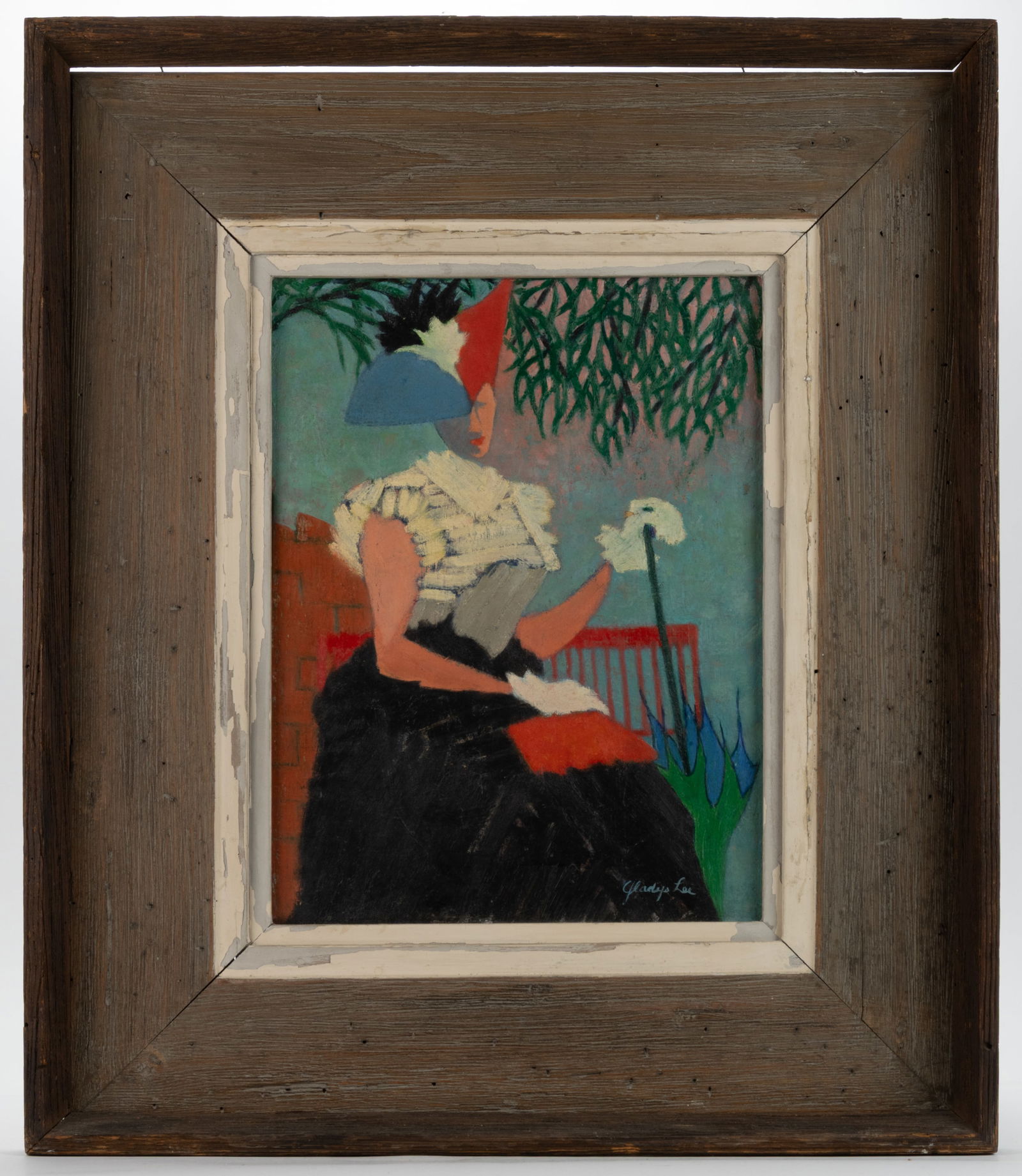 GLADYS LEE (AMERICAN, ACTIVE 20TH CENTURY) POST-IMPRESSIONIST STYLE PORTRAIT OF A LADY (1 of 3)