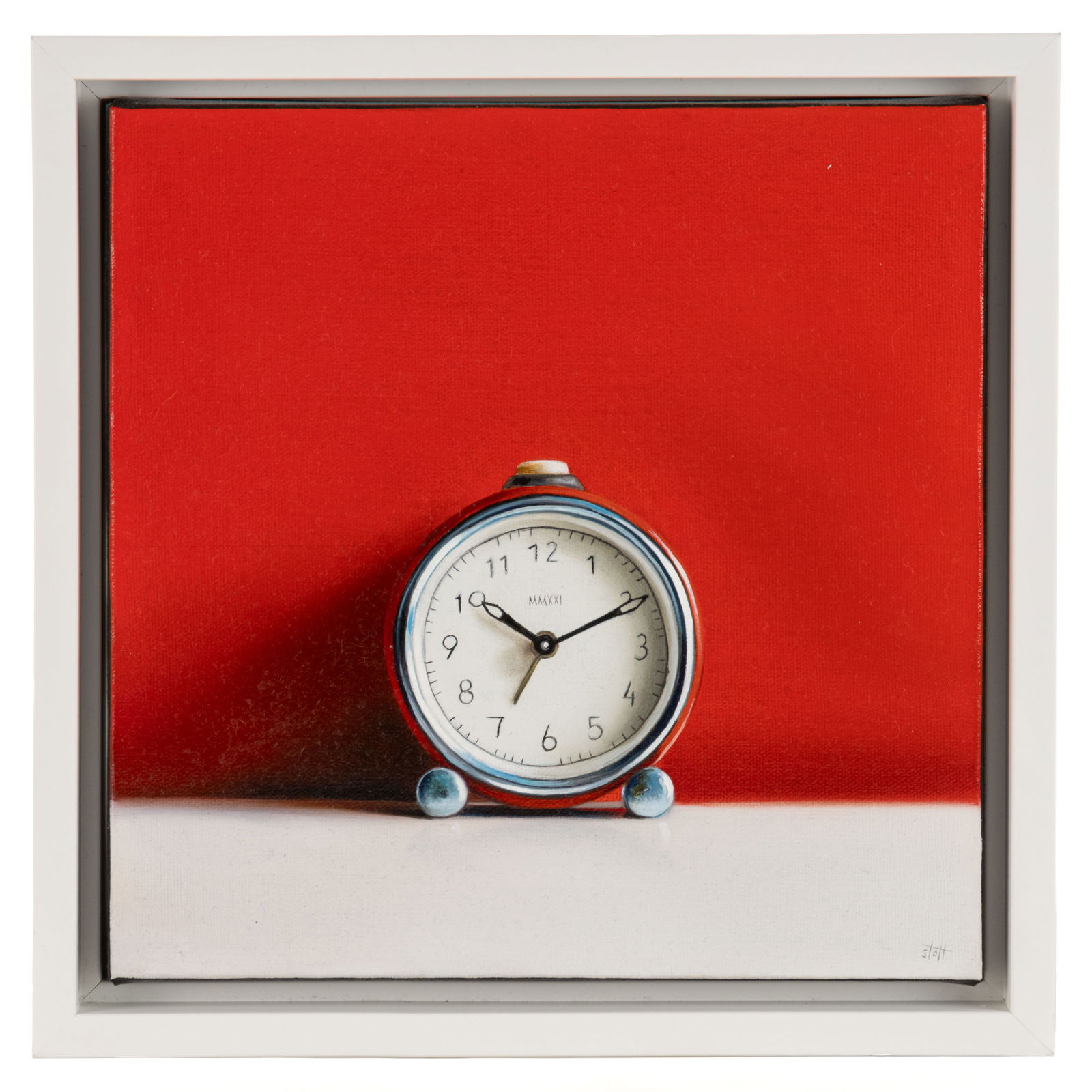 CHRISTOPHER STOTT (AMERICAN, B. 1976) "10:10 NO. 3" ALARM CLOCK PAINTING (1 of 3)
