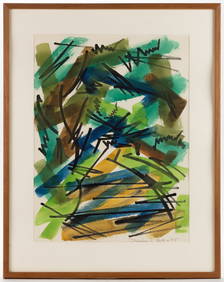 JULIA DAVIS (WEST VIRGINIA, 1900-1993) MID-CENTURY MODERN ABSTRACT PAINTING (1 of 4)