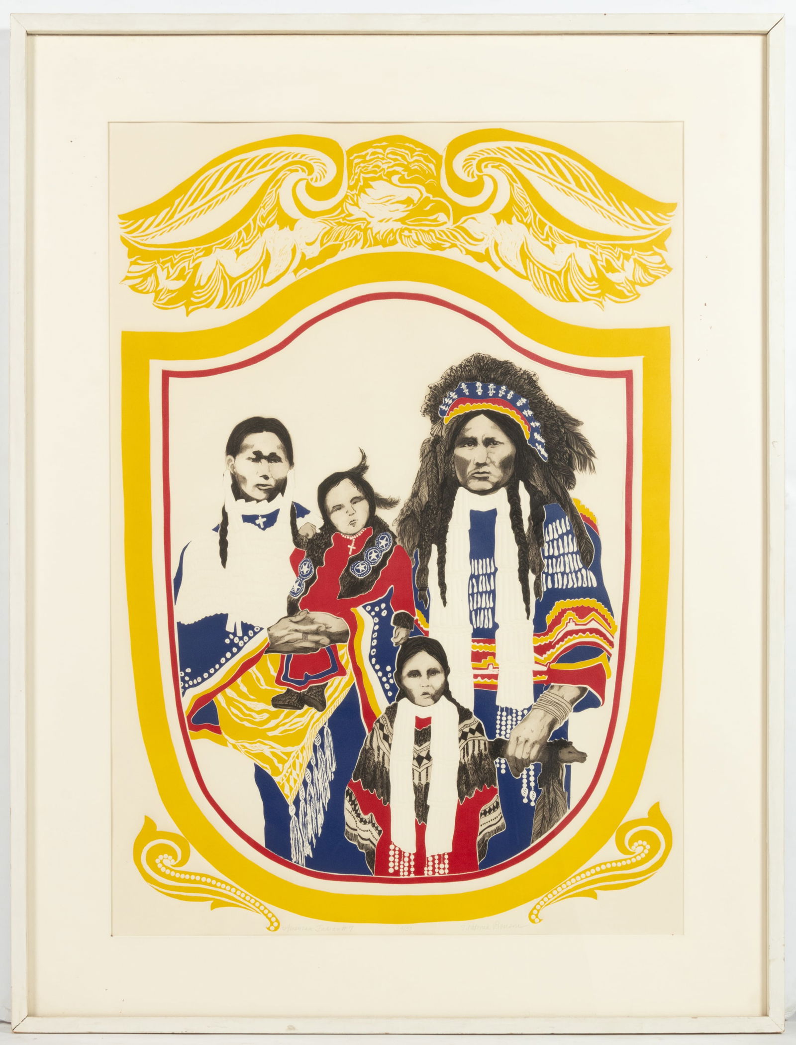 S. PATRICIA BENSON (AMERICAN, B. 1941) NATIVE AMERICAN EMBOSSED PRINT (1 of 5)